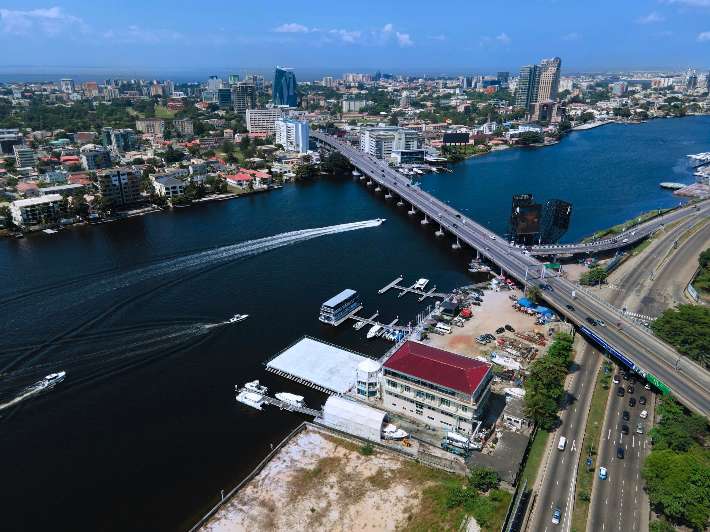A bridge spanning the water in Lagos